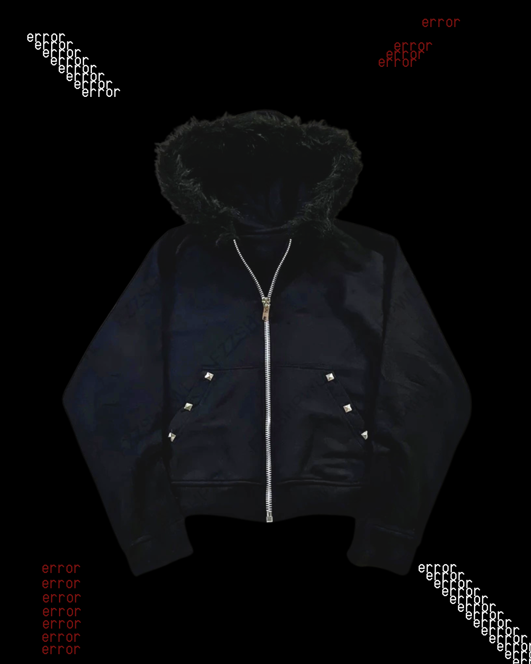 STUDDED FUR ZIPUP ⚠︎