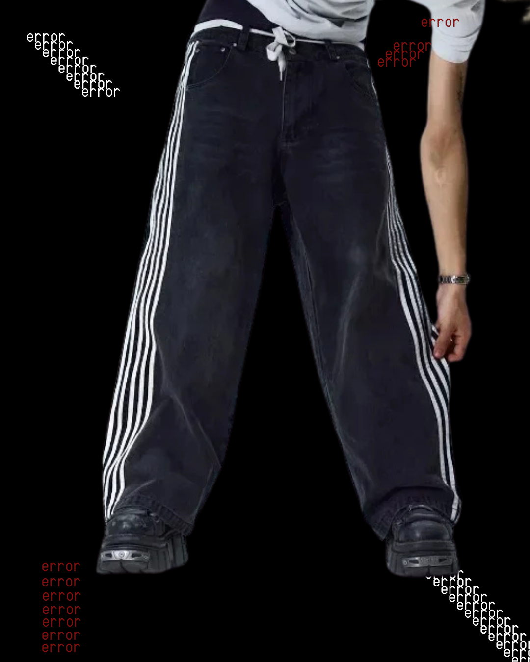 PANELED WIDE LEG JEANS ⚠︎